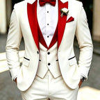 Men's 3-Piece Tuxedo Suit Shawl Collar Blazer Vest Pants – Valsen
