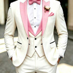 Men's 3-Piece Tuxedo Suit Shawl Collar Blazer Vest Pants – Valsen