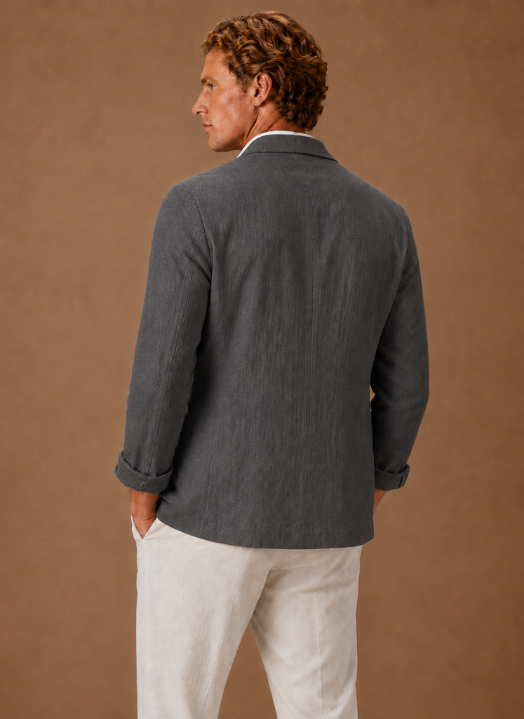 Mens Blazer Linen-Blend Tailored Smart Casual Lightweight – Croven