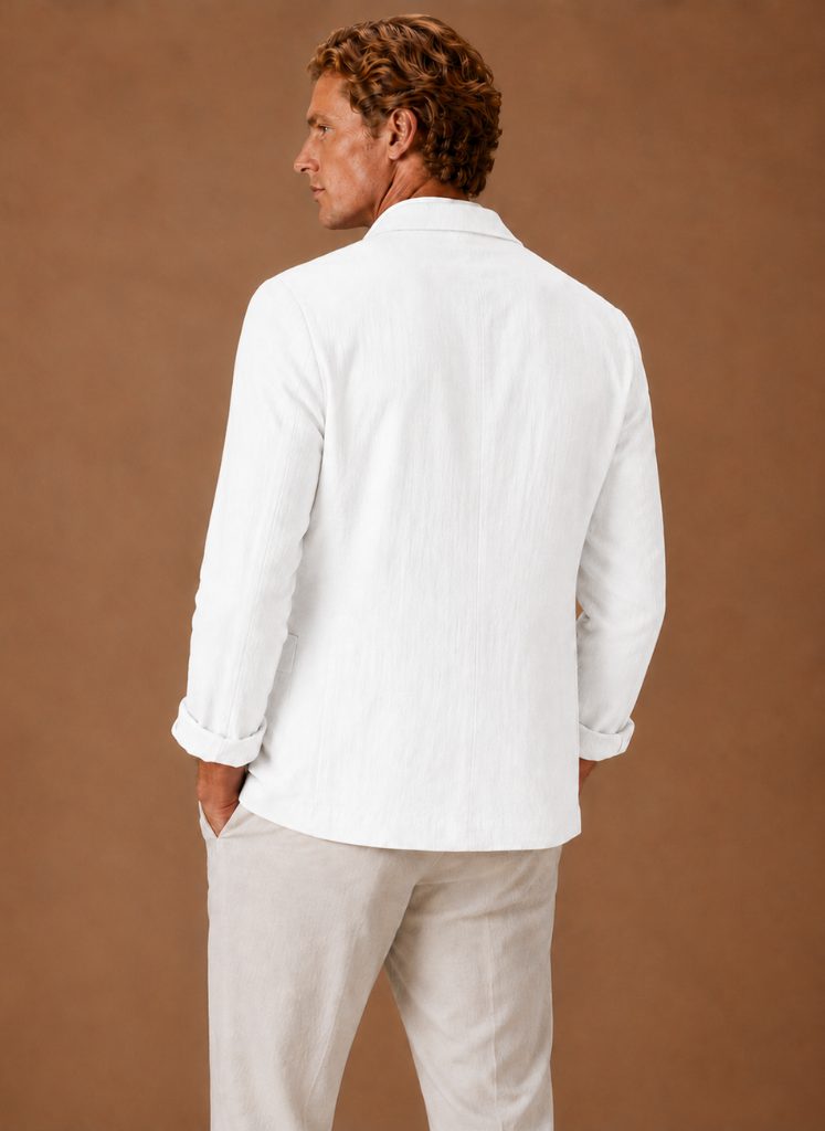 Mens Blazer Linen-Blend Tailored Smart Casual Lightweight – Croven