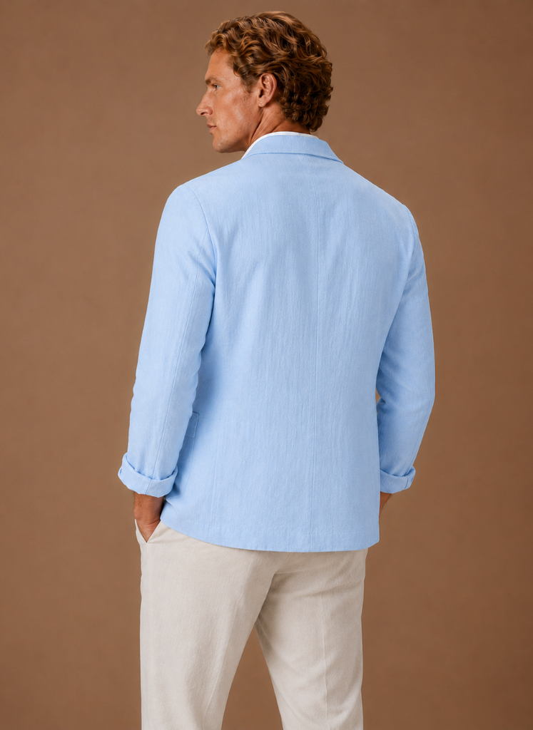 Mens Blazer Linen-Blend Tailored Smart Casual Lightweight – Croven