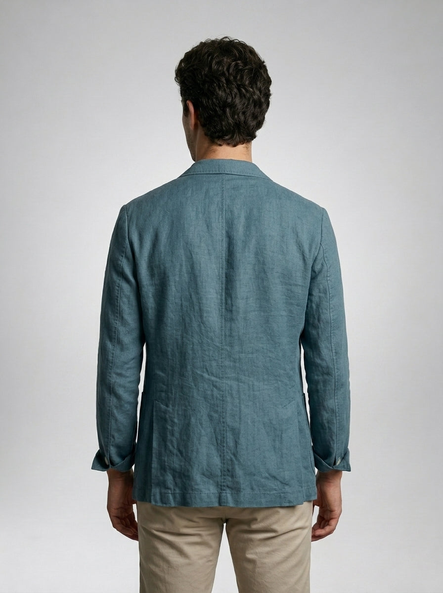 Mens Blazer Linen Notch Lapel Two-Button – Ravello