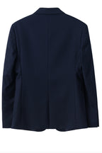 Mens Blazer Notch Lapel Polyester Blend Double Button Navy – Brenco