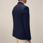 Mens Blazer Notch Lapel Single-Breasted Gold Buttons Dark Blue – Aldor