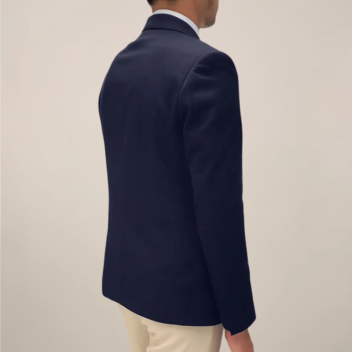 Mens Blazer Notch Lapel Single-Breasted Gold Buttons Dark Blue – Aldor
