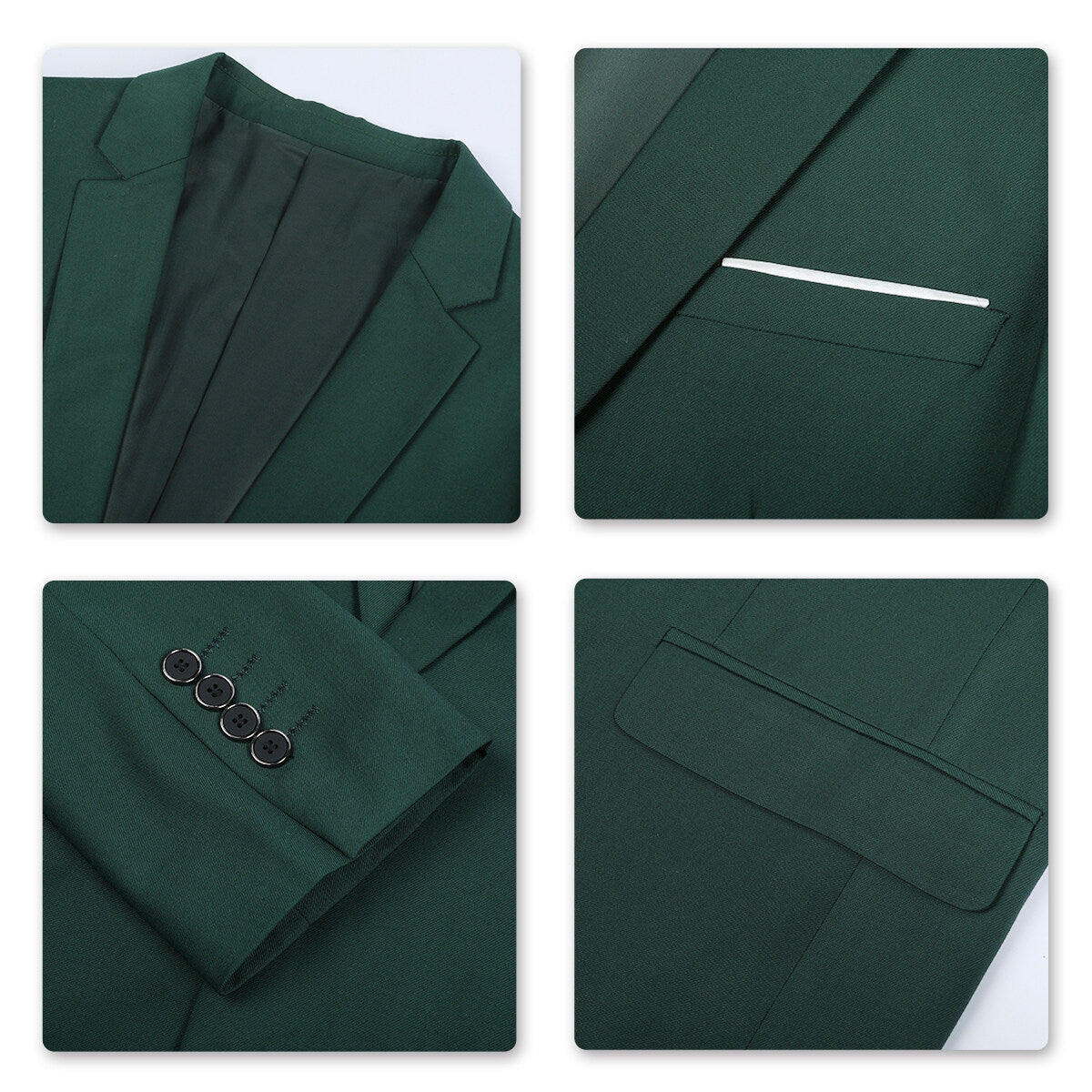 Mens Blazer One-Button Notch Lapel Stretch Woven Green – Nalco