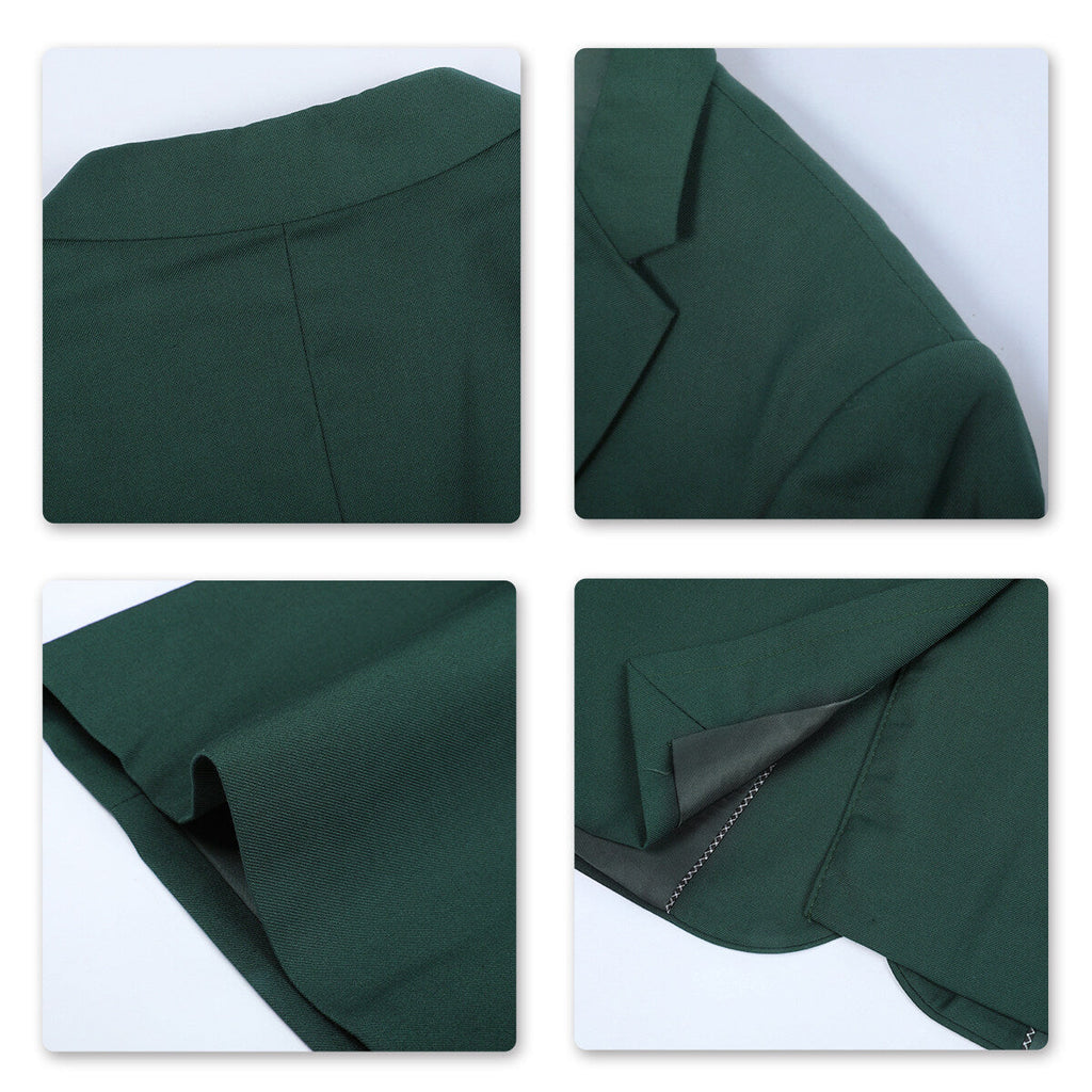 Mens Blazer One-Button Notch Lapel Stretch Woven Green – Nalco