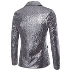 Mens Blazer Silver Sequin Single-Breasted Peaked Lapel – Darvex