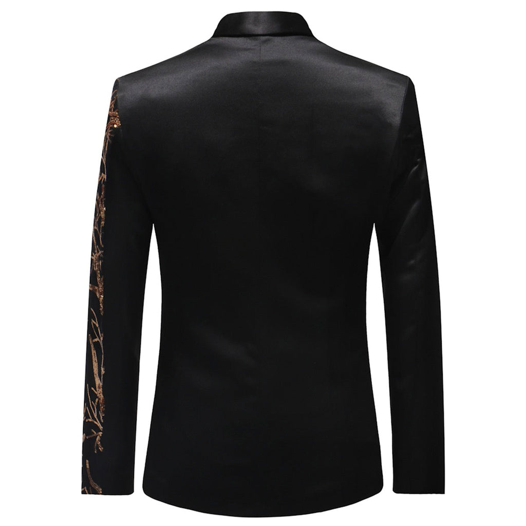 Mens Blazer Slim Fit Lightning Sequin Black – Dravo