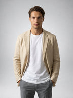 Mens Blazer Unstructured Linen Notch Lapel – Fenco