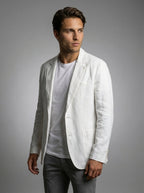 Mens Blazer Unstructured Linen Notch Lapel – Fenco