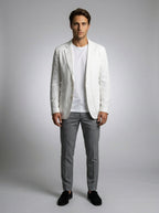 Mens Blazer Unstructured Linen Notch Lapel – Fenco