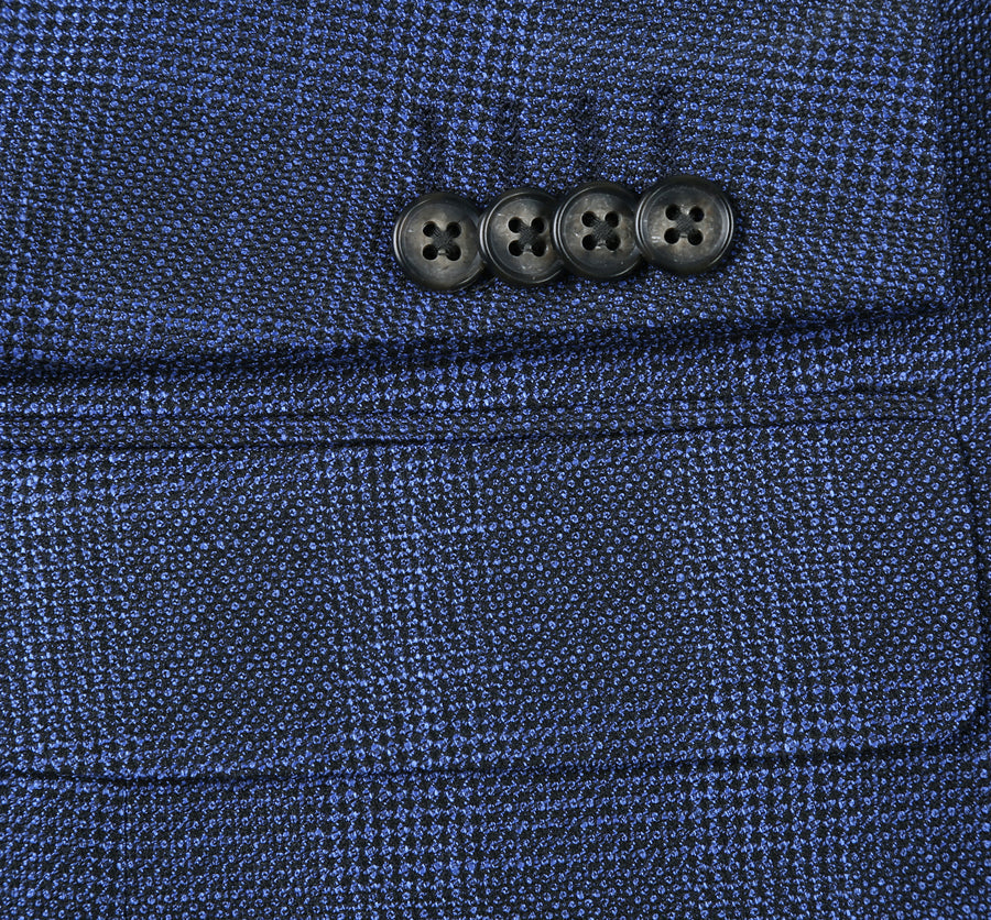 Mens Blazer Windowpane Plaid Classic Fit Sport Coat Navy – Stroven