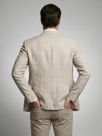 Mens Blazer Woven Stripe Linen Notch Lapel Unstructured – Narco