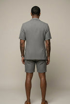 Men's Check Two-Piece Set Short Sleeve Blazer and Matching Shorts – Stelvo