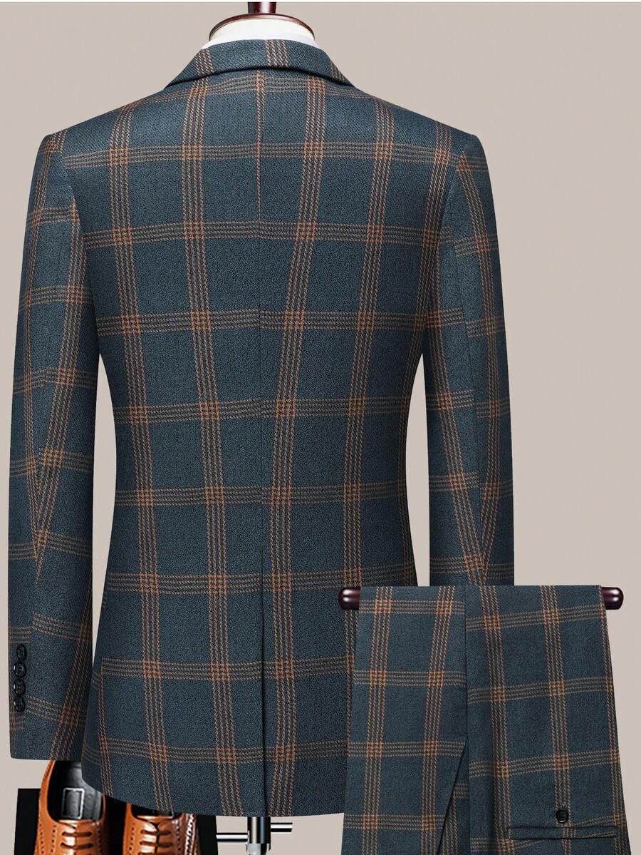 Men's Checkered Suit Set Slim Fit Blazer and Trousers – Valvo