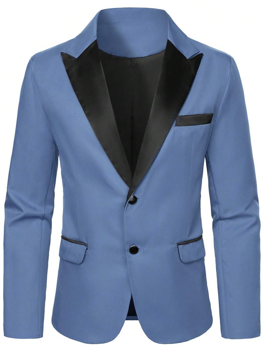 Mens Co Ord Set Contrast Lapel Blazer Waistcoat Trousers – Storn