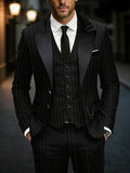 Mens Co Ord Set Contrast Lapel Blazer Waistcoat Trousers – Storn
