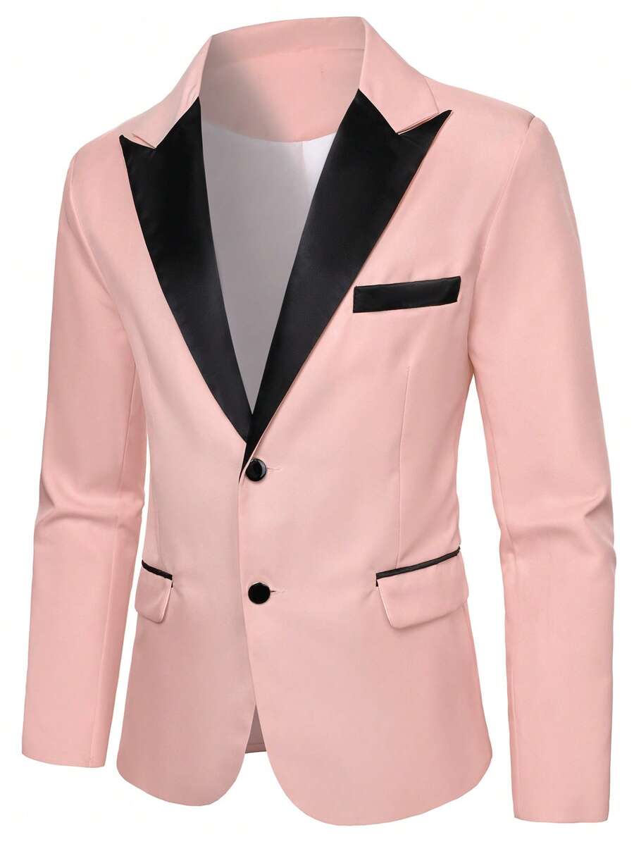 Mens Co Ord Set Contrast Lapel Blazer Waistcoat Trousers – Storn