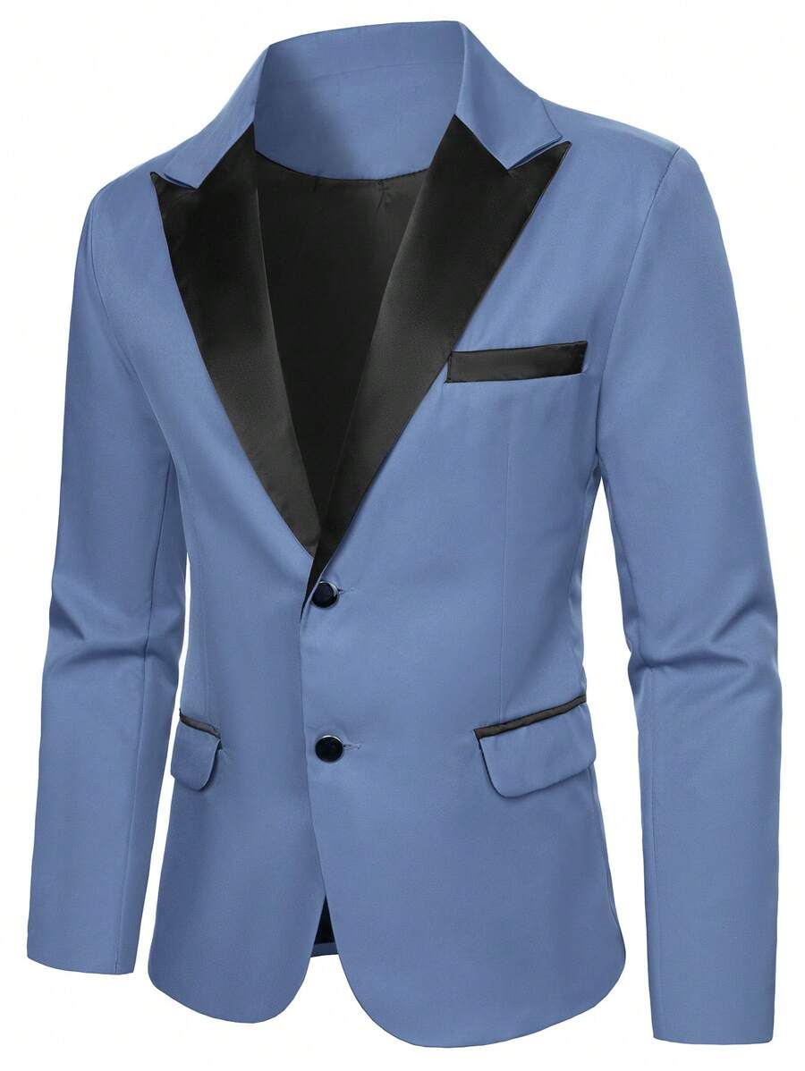 Mens Co Ord Set Contrast Lapel Blazer Waistcoat Trousers – Storn