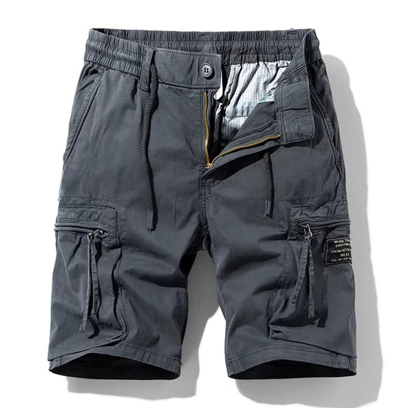 Men's Cotton Cargo Shorts 6-Pocket Knee Length Relaxed Fit