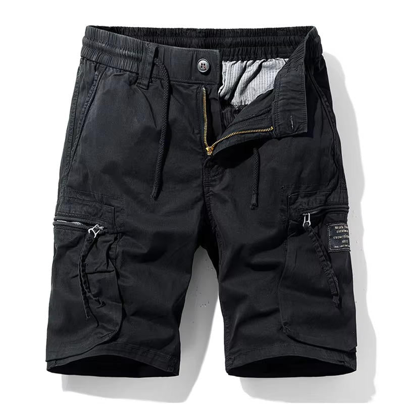 Men's Cotton Cargo Shorts 6-Pocket Knee Length Relaxed Fit