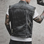 Distressed Denim Vest Sleeveless Button-Front – Holt