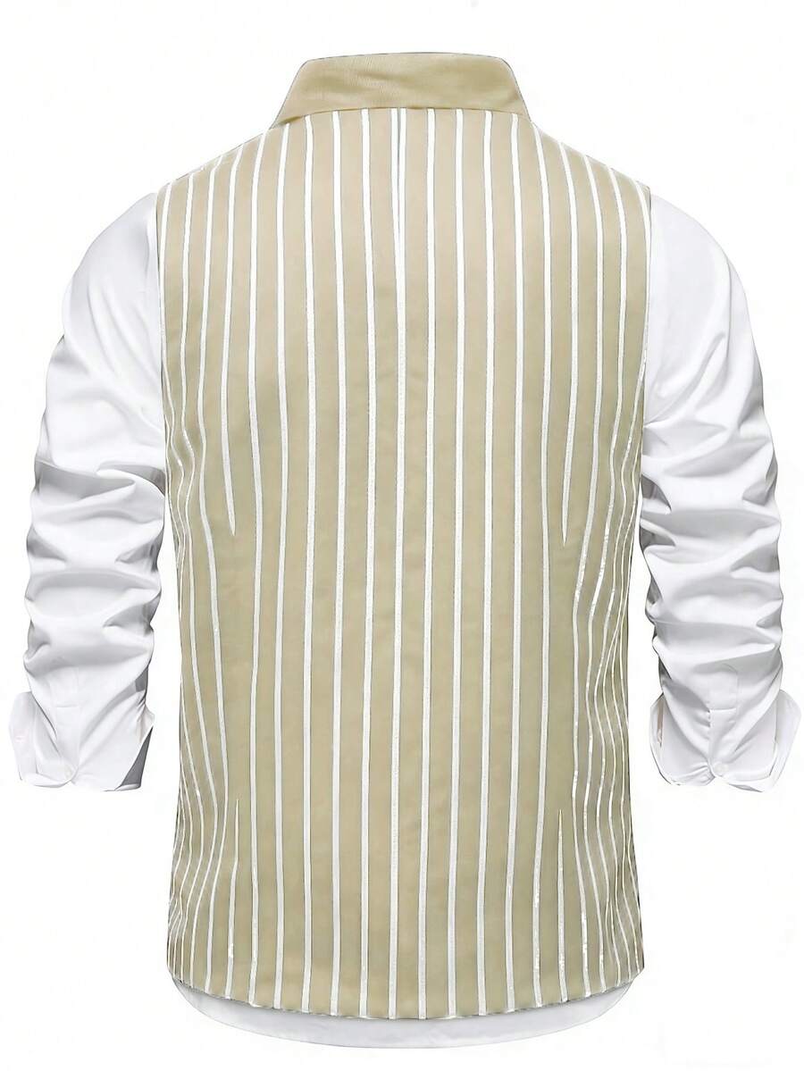 Men's Double-Breasted Suit Vest Slim Fit Sleeveless – Corvon