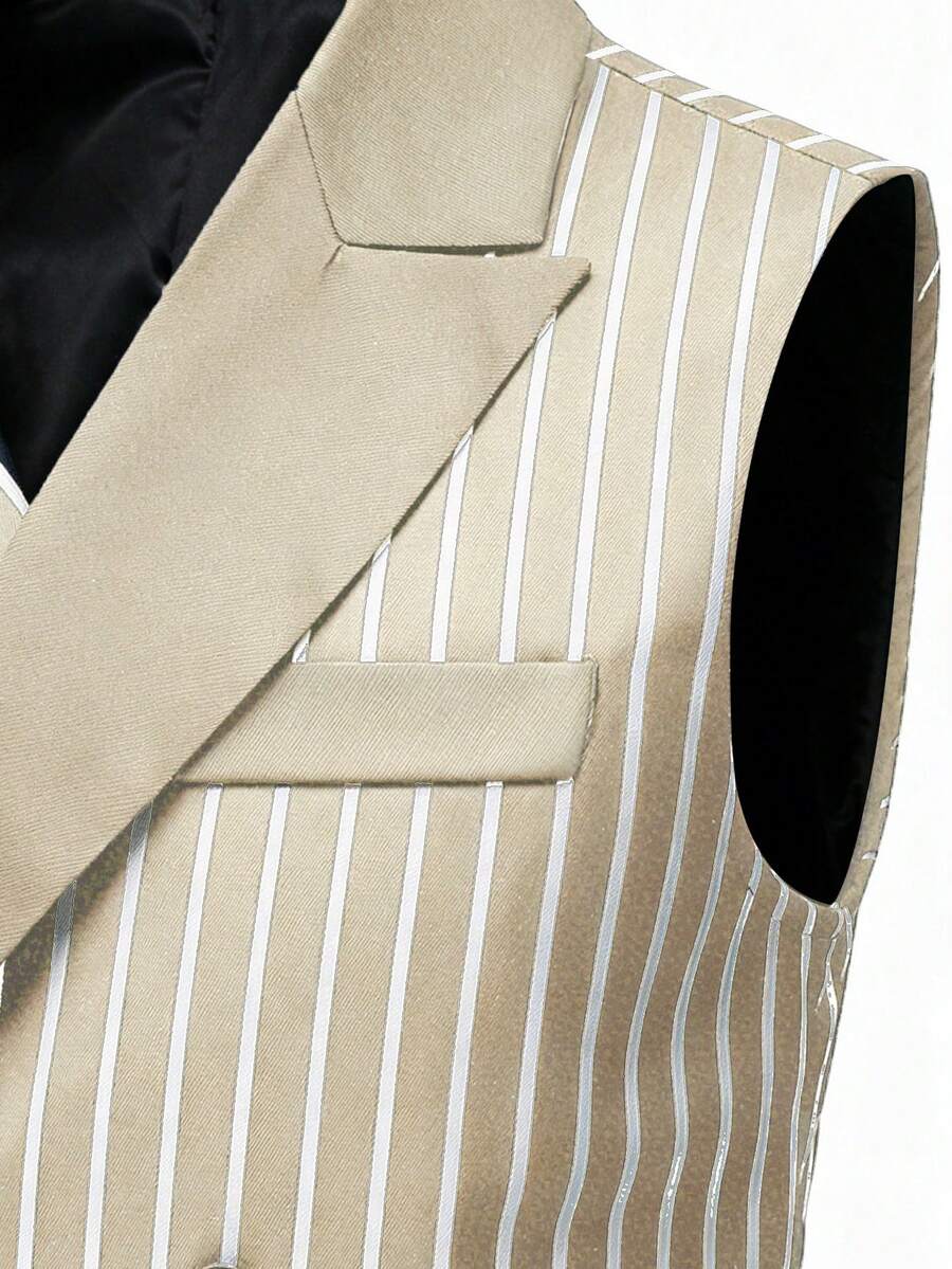 Men's Double-Breasted Suit Vest Slim Fit Sleeveless – Corvon