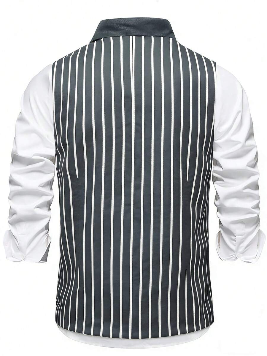 Men's Double-Breasted Suit Vest Slim Fit Sleeveless – Corvon