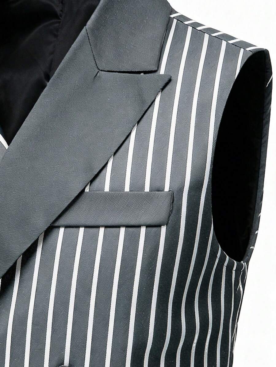Men's Double-Breasted Suit Vest Slim Fit Sleeveless – Corvon