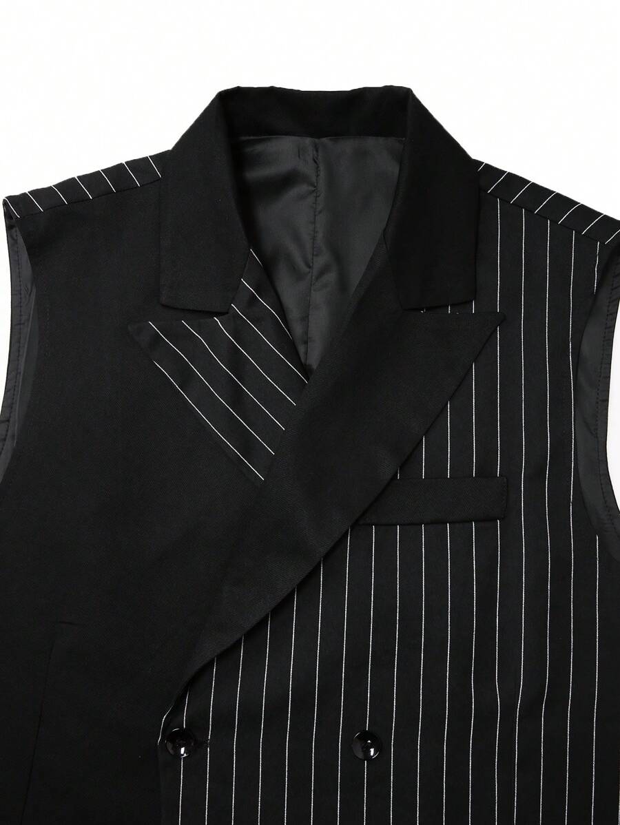 Men's Double-Breasted Suit Vest Slim Fit Sleeveless – Corvon