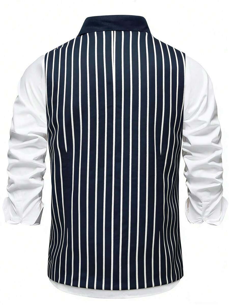 Men's Double-Breasted Suit Vest Slim Fit Sleeveless – Corvon