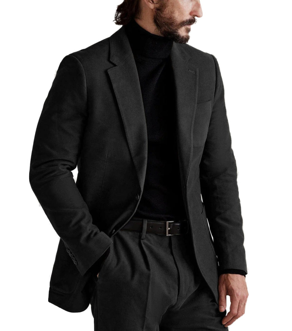Mens Pant and Blazer Suede-Finish Two-Piece Suit Set – Dalvo