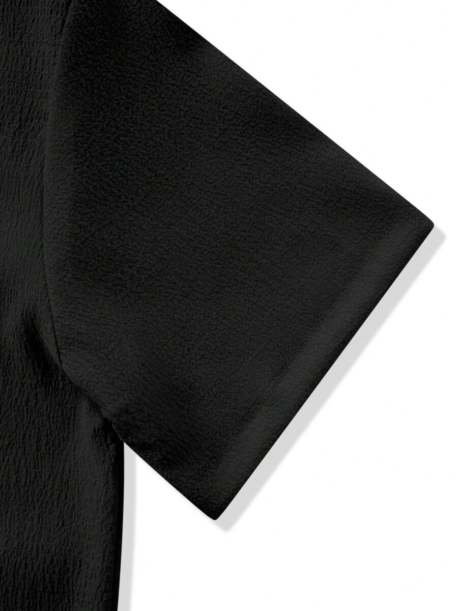 Mens Pant and Shirt Set Jacquard Short Sleeve Button-Up – Tarlen