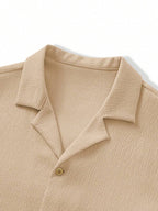 Mens Pant and Shirt Set Jacquard Short Sleeve Button-Up – Tarlen