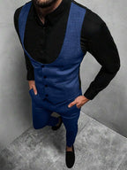 Mens Pant and Vest Set Woven Polyester V-Neck Sleeveless 2-Piece Formal – Galso