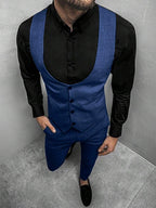 Mens Pant and Vest Set Woven Polyester V-Neck Sleeveless 2-Piece Formal – Galso