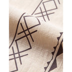 Mens Pant & Geometric Print Shirt Set Linen Blend Cropped Beige – Saxo