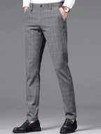 Mens Pant Plaid Stretch Dress Trouser Regular Fit – Ranvel
