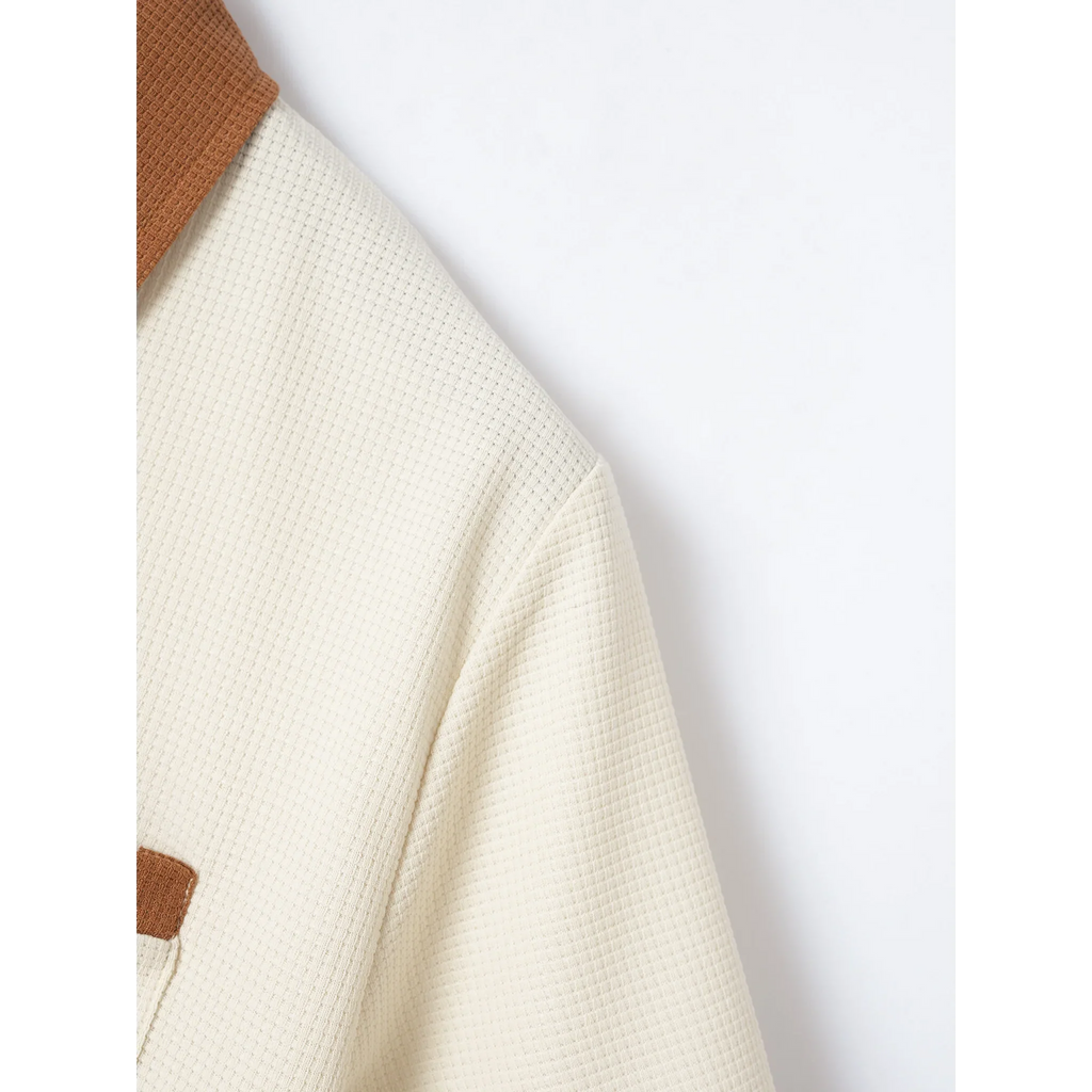 Mens Pant & Polo Waffle Knit 2-Piece Set Straight Leg – Borten