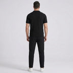 Mens Pant & Striped Knit Polo Set Waffle Drawstring – Vaxo