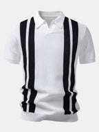 Mens Pant & Striped Knit Polo Set Waffle Drawstring – Vaxo