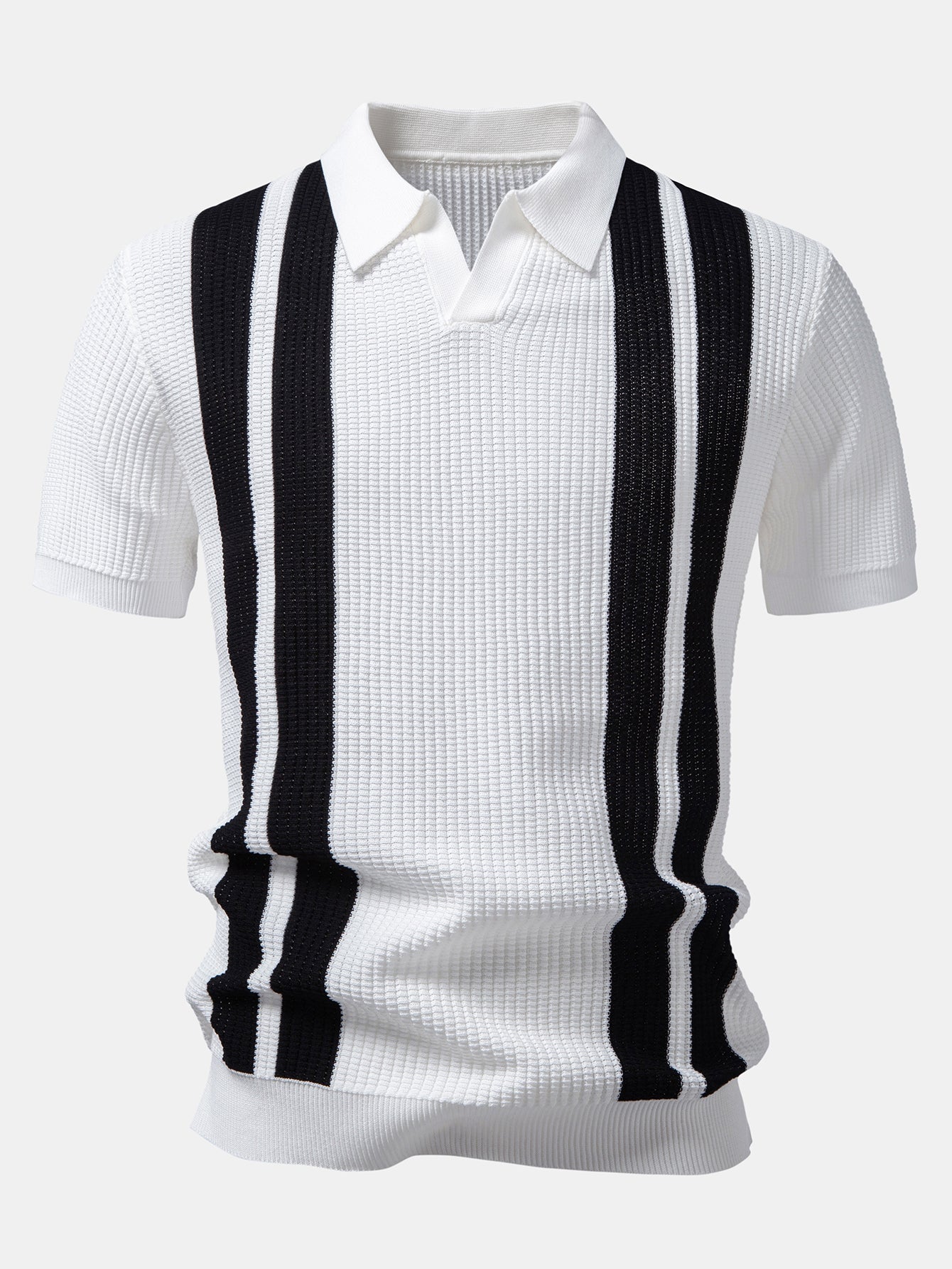 Mens Pant & Striped Knit Polo Set Waffle Drawstring – Vaxo