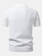 Mens Pant & Striped Knit Polo Set Waffle Drawstring – Vaxo