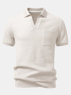 Mens Pant & Waffle Polo Set Slim Tapered 2-Piece Smart Casual – Daxel