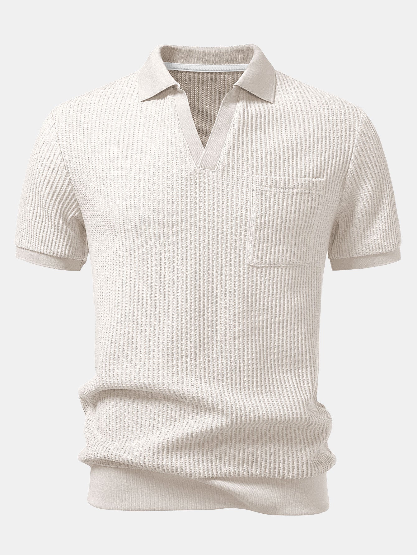 Mens Pant & Waffle Polo Set Slim Tapered 2-Piece Smart Casual – Daxel