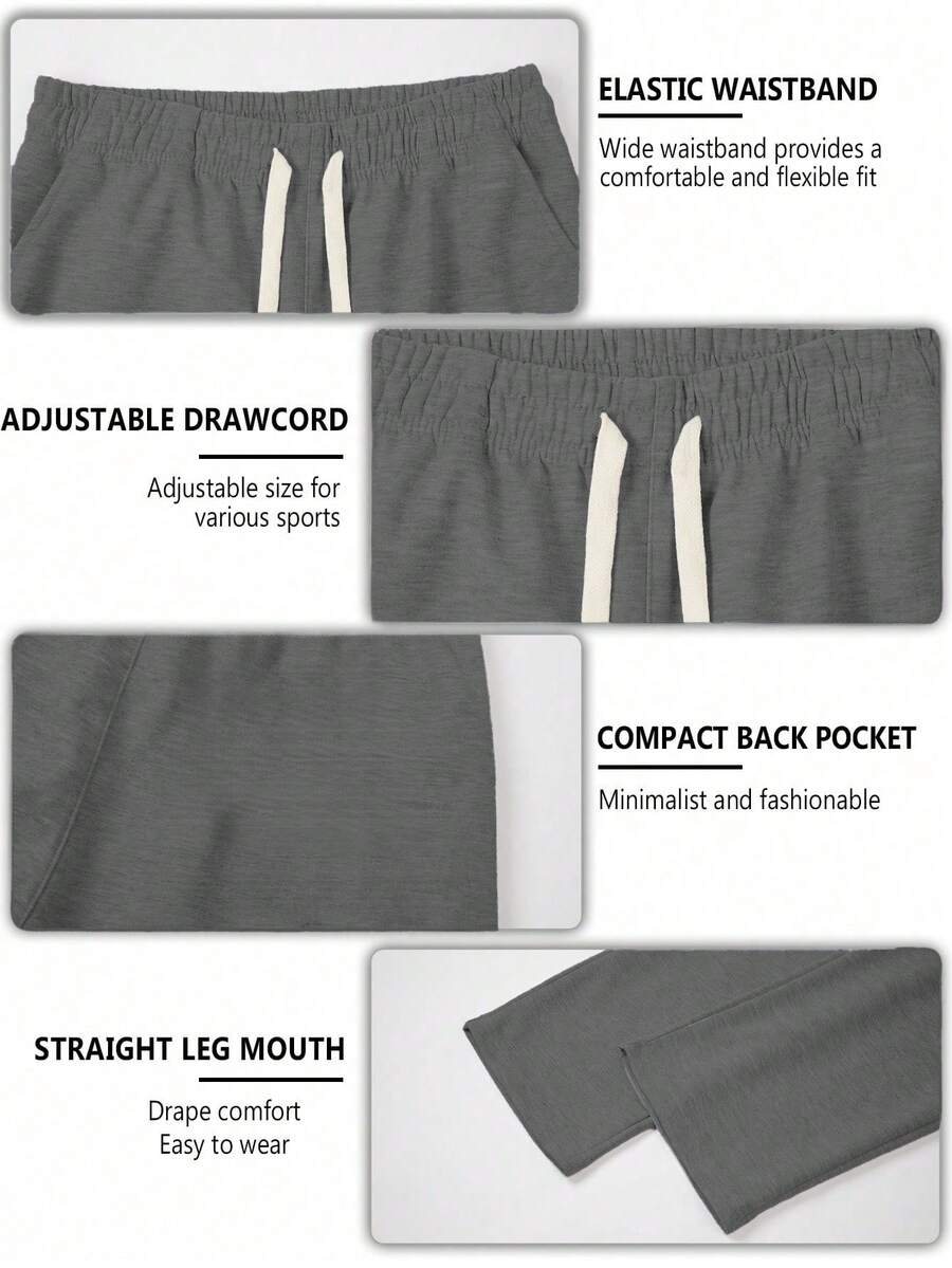 Mens Pant Wide Leg Drawstring Sweatpant Solid Relaxed Fit – Galdron