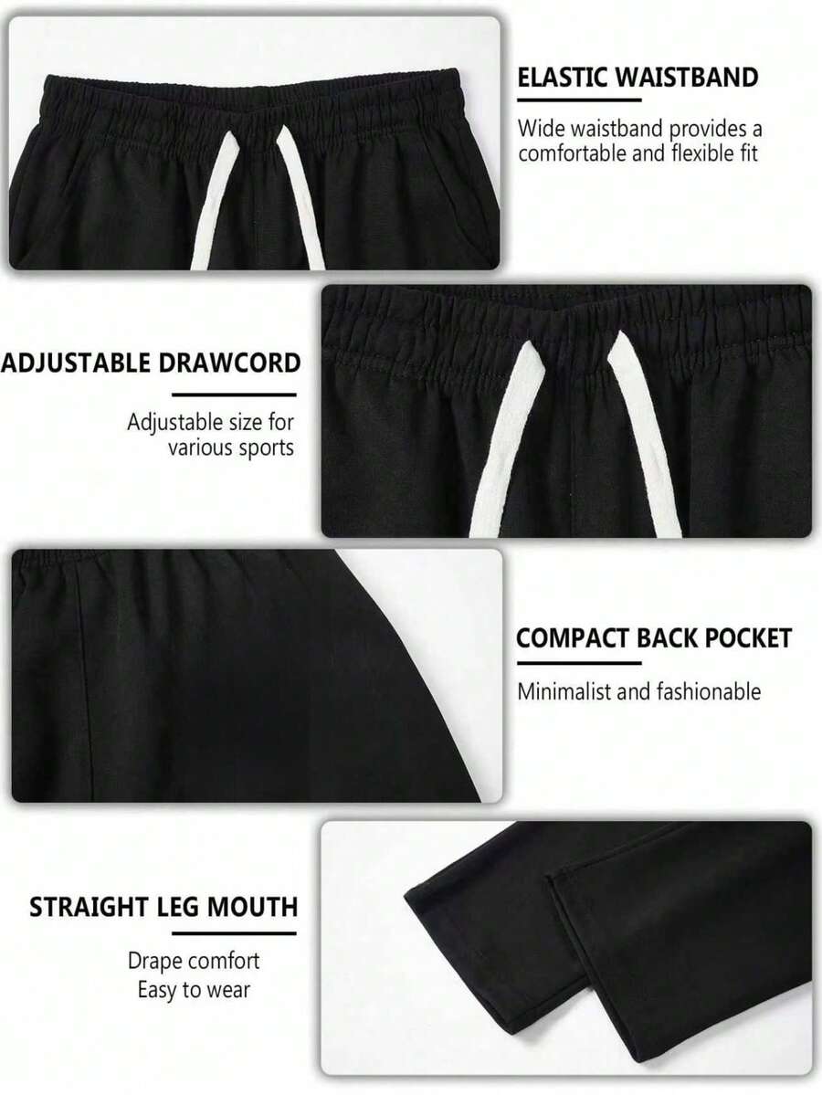 Mens Pant Wide Leg Drawstring Sweatpant Solid Relaxed Fit – Galdron