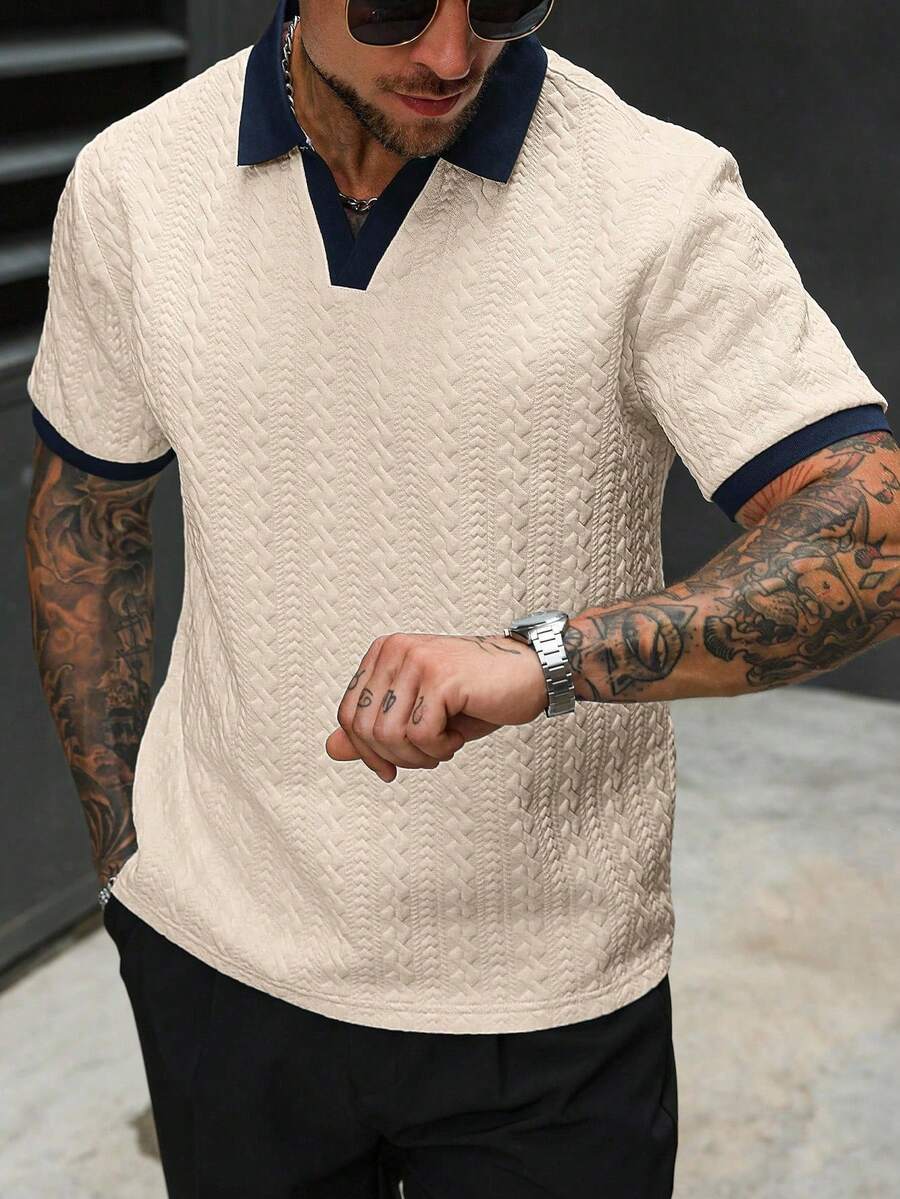 Mens Polo Shirt Contrast Binding Knit Short Sleeve – Valron